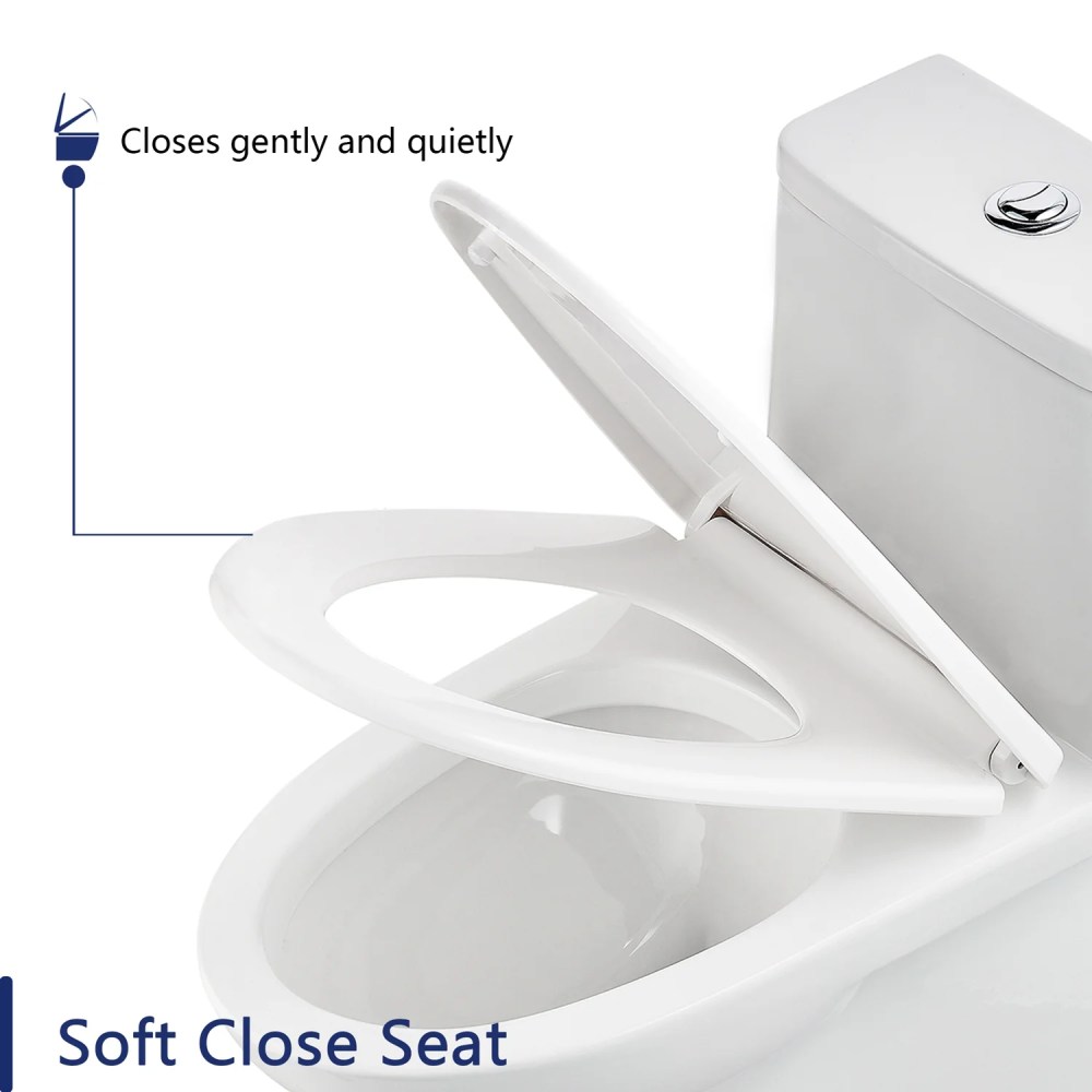 DeerValley Ursa DV-1F52677 Elongated One-Piece Toilet Ceramic 0.8/1.28 GPF Dual Flush Bathroom Toilets - Image 5