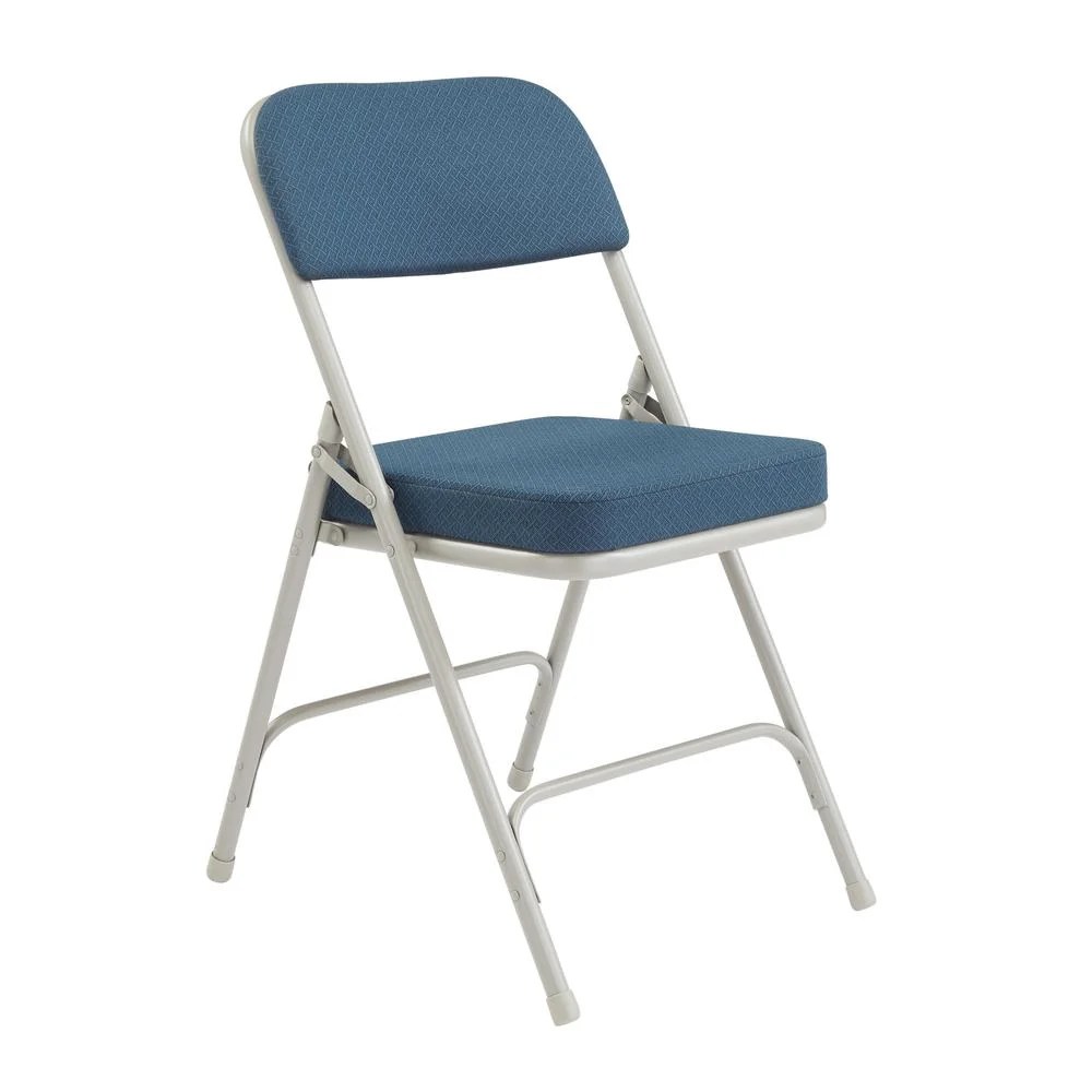 (Pack of 2) NPS 3200 Series Premium 2" Fabric Upholstered Double Hinge Folding Chair,Regal Blue