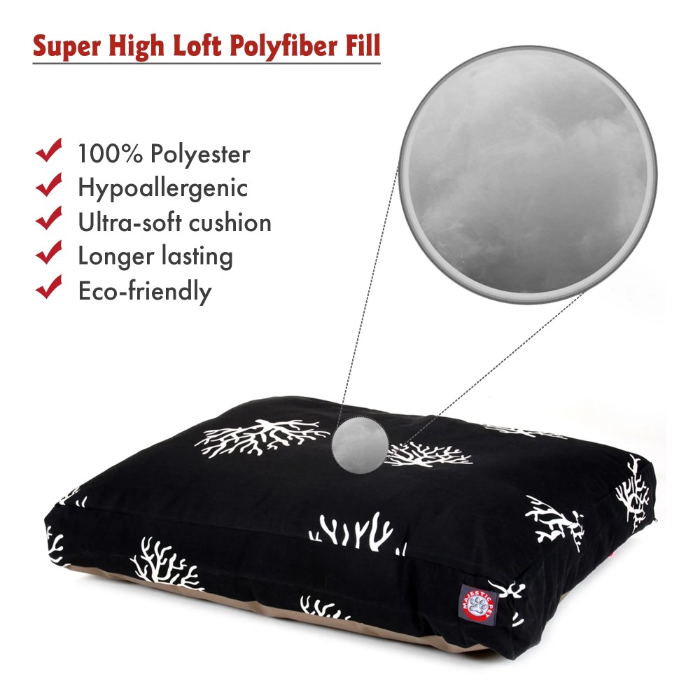 Majestic Pet Coral Rectangle Pet Bed For Dogs, Removable Cover, Black, Extra Large - Image 5