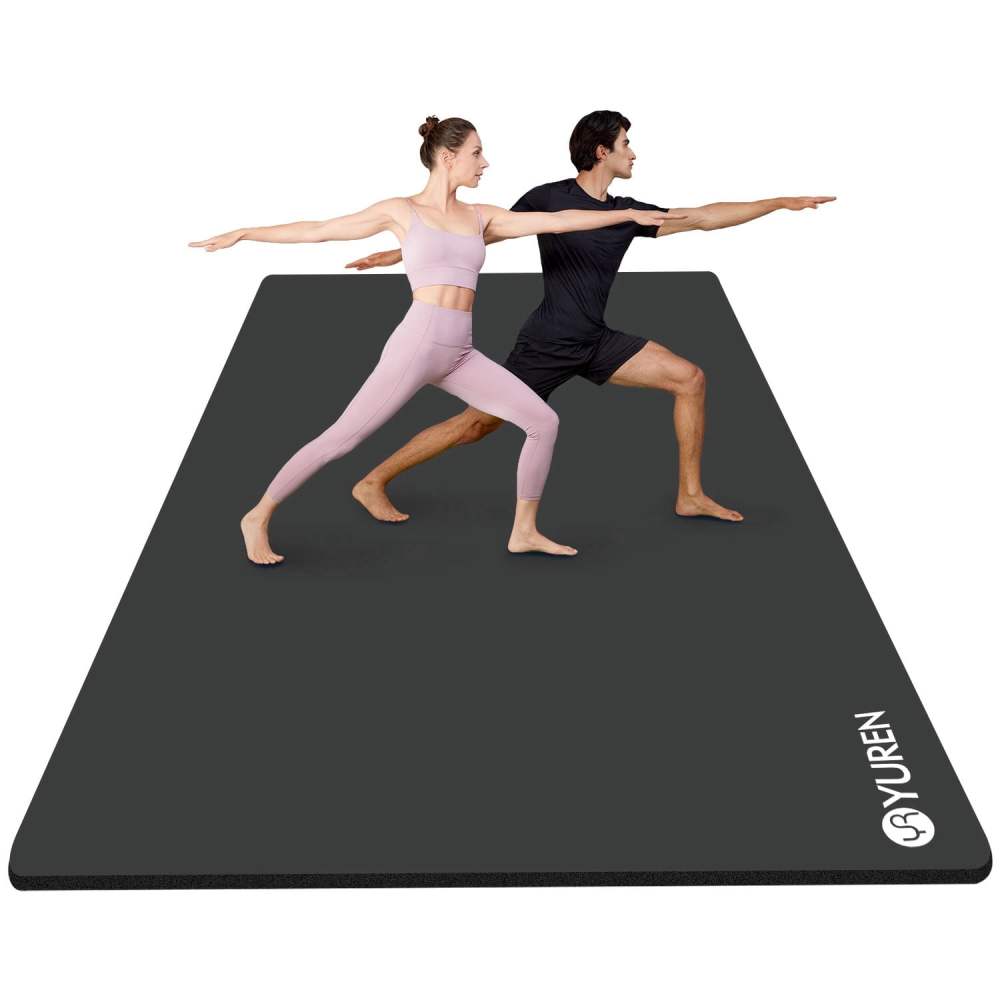YR Large Yoga Mat 78"x51" 10mm Thick NBR Exercise Mat for Home Gym Stretching Workouts