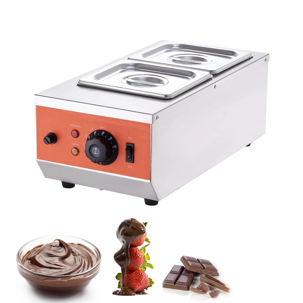 VEVOR Chocolate Tempering Machine Chocolate Melting Pot 9 Lbs 2 Tanks
