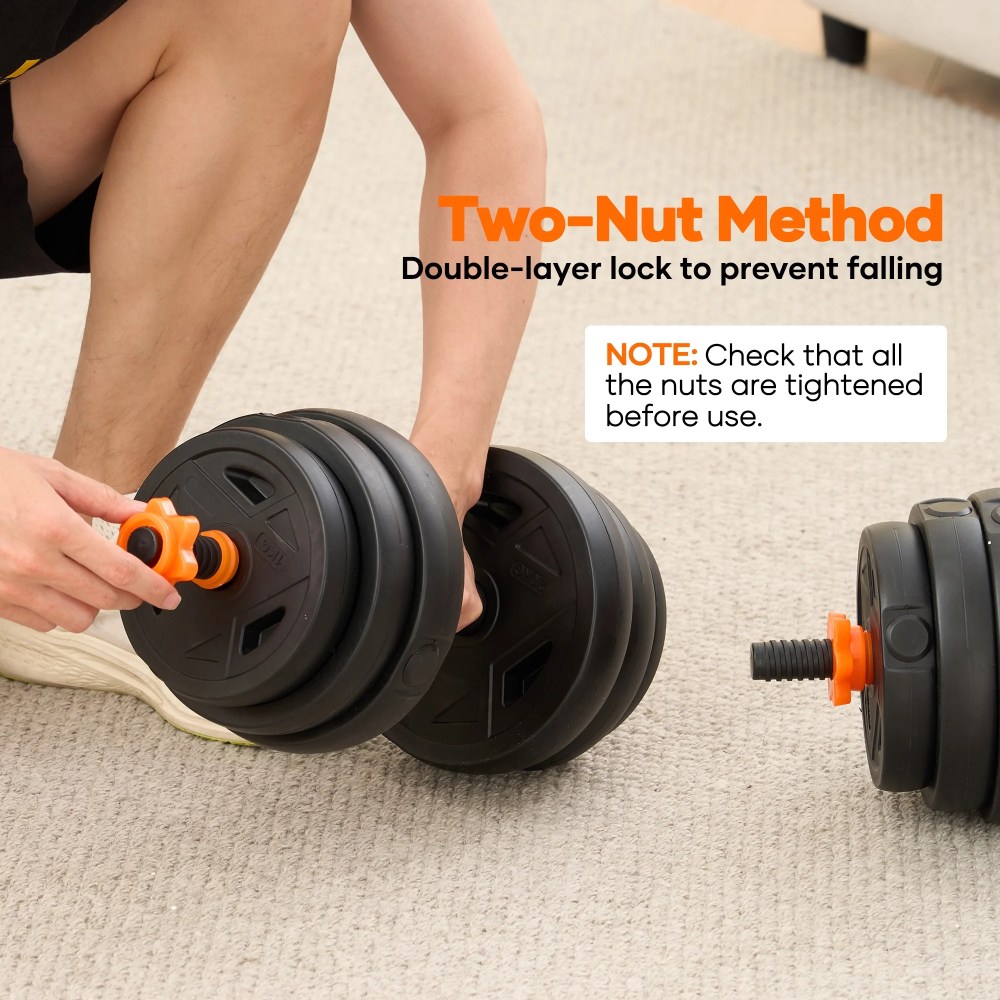 Naipo 44lb Adjustable Dumbbell Set 4 In 1 To Kettlebell Barbell and Push Up Stand Home Gym Weights Dumbbells for Beginners Youth Women Space Saving Workout Equipment - Image 2