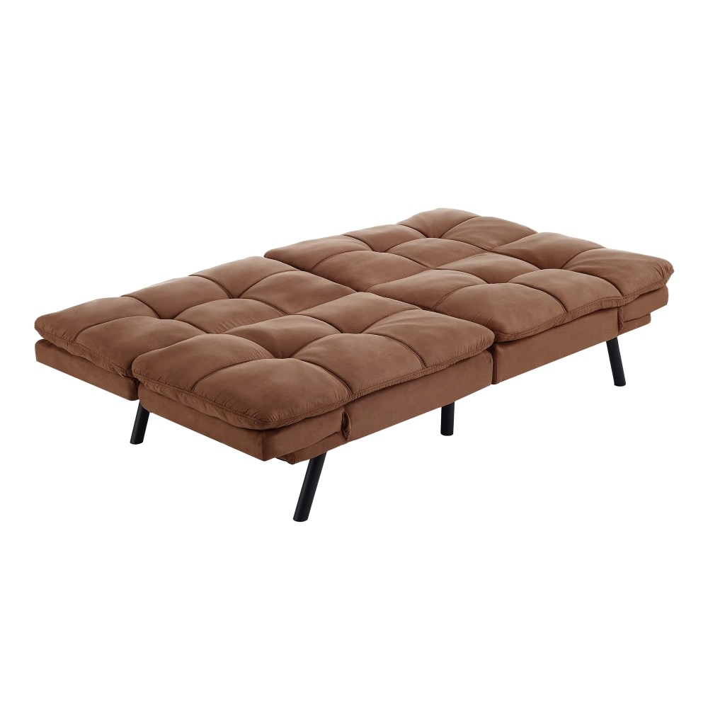 Mainstays 72" Memory Foam Futon Sofa Bed, Camel - Image 5