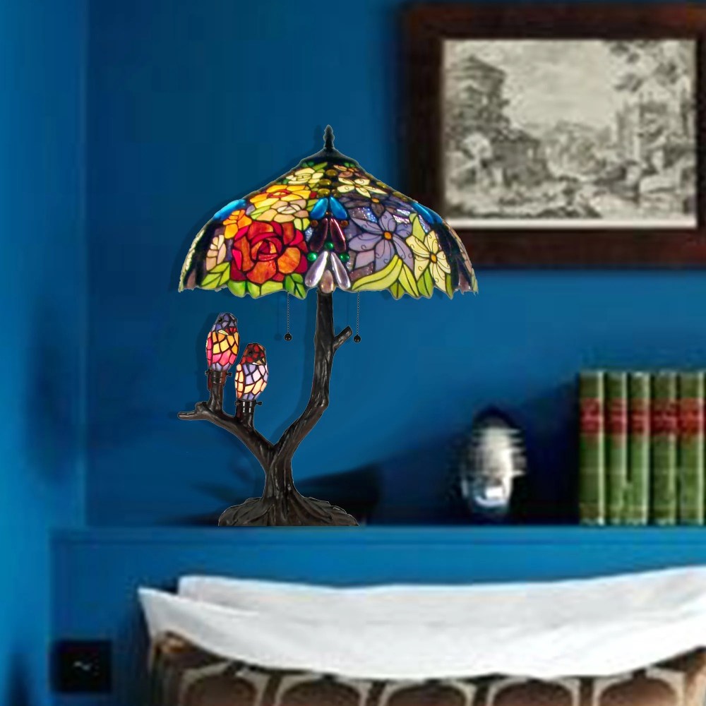Tiffany-style Warehouse of Tiffany Sarah Camille Table Lamp - Image 7