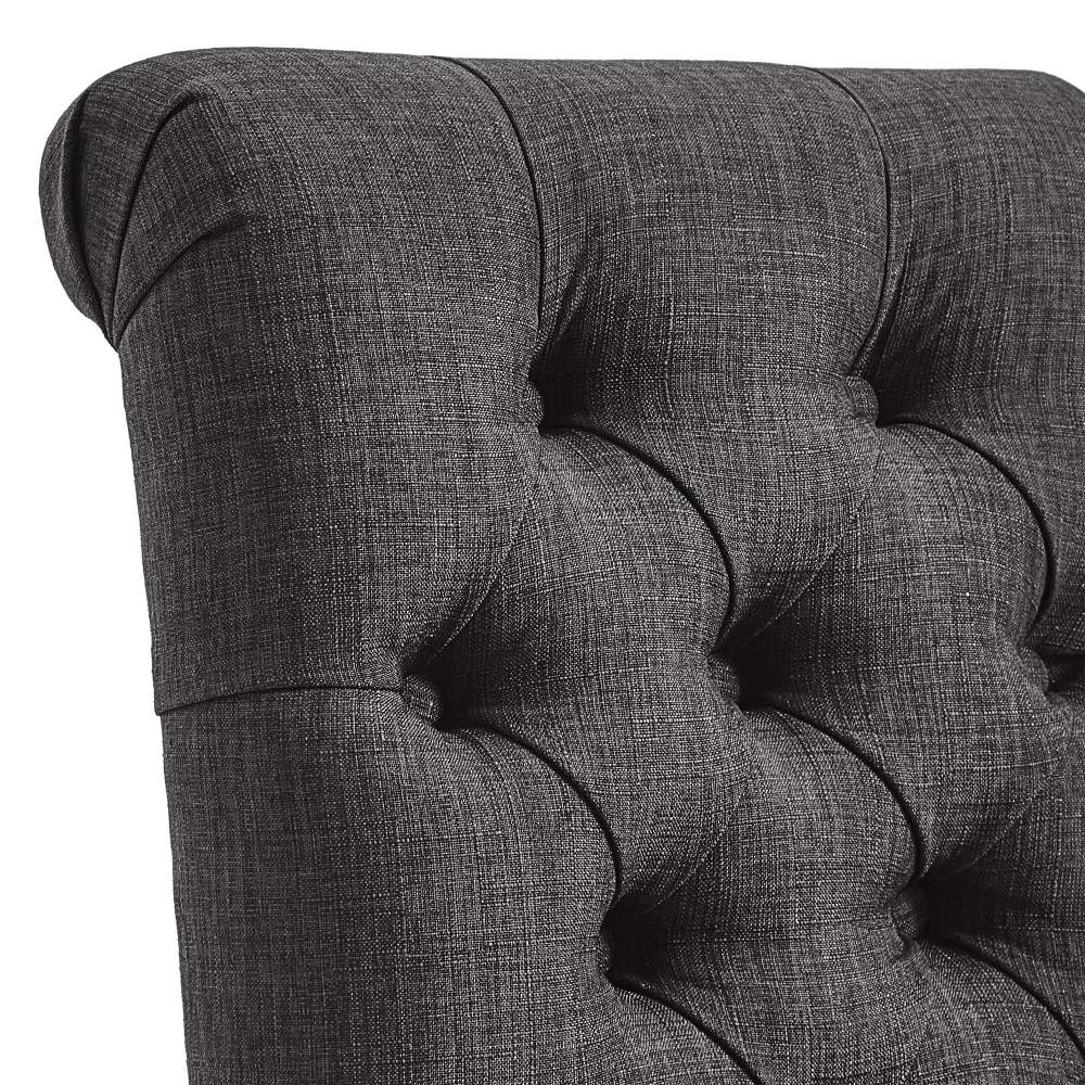 Weston Home Santine Tufted Rolled Back 24" Counter Height Stools,Set of 2,Dark Grey - Image 7