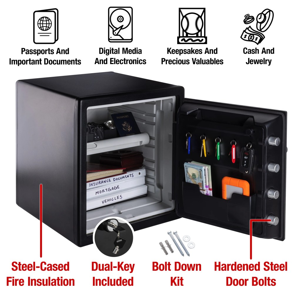 SentrySafe SFW123DTB Fire-Resistant and Water-Resistant Safe with Combination Lock, 1.23 Cu. Ft. - Image 4