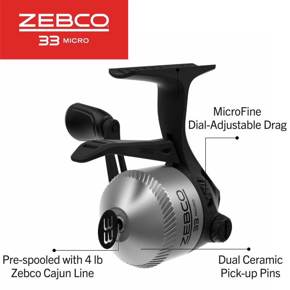 Zebco 33 Micro Trigger Spincast Reel and Fishing Rod Combo, Pre-Spooled 4-Pound Line, Silver/Black - Image 8