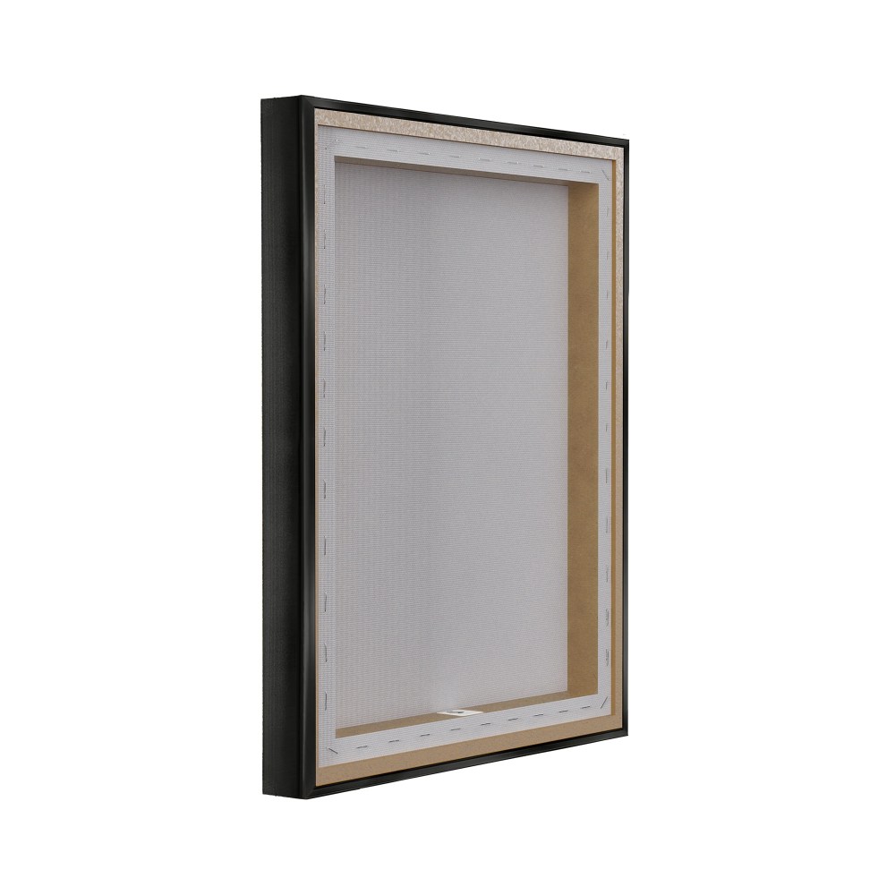 Stupell Industries Love Is Patient Grey on White Planked Look Jet Black Framed Floating Canvas Wall Art, 1620, by Jennifer Pugh - Image 3