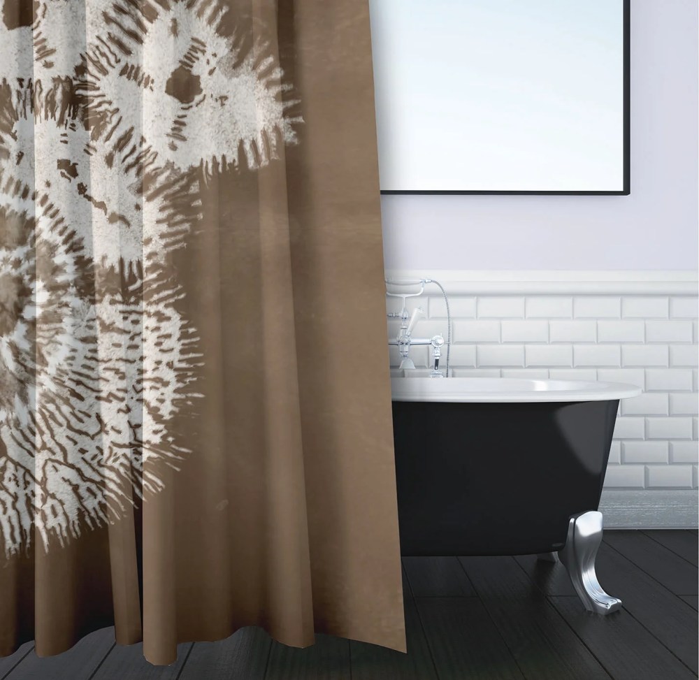 Simply Daisy 70" W x 73" H Conch Animal Print Polyester Shower Curtain, Brown - Image 3