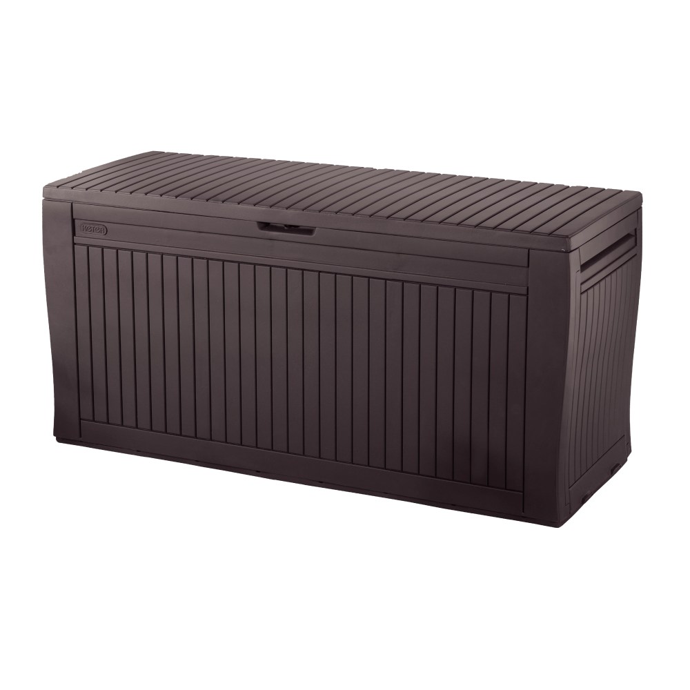 Keter Comfy 71 Gallon Durable Resin Outdoor Deck Box Storage Organization,Espresso Brown