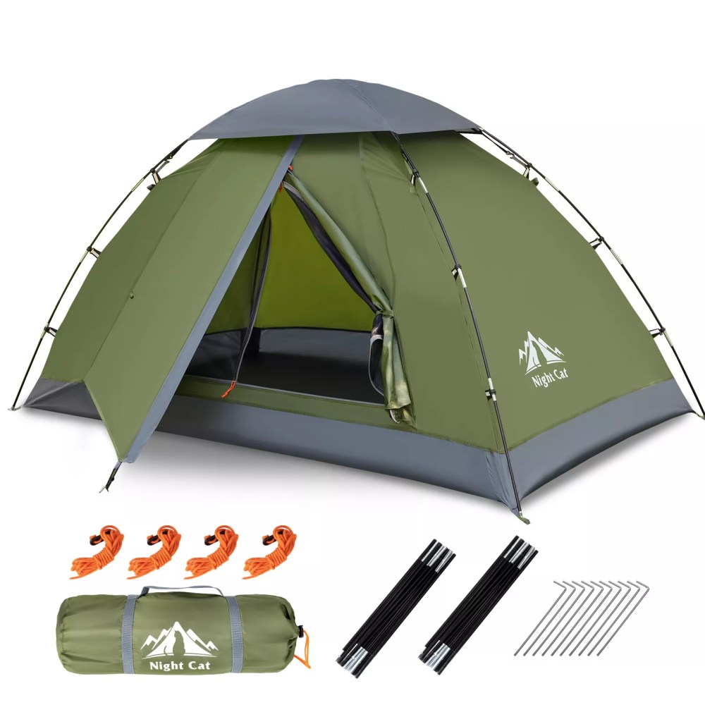 Night Cat 1-2 Man Tent Backpacking Hiking Camping Tent Sun Shelter Folding
