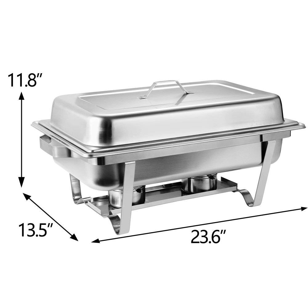 ZENSTYLE 6 Packs 8 Quart Chafing Dish Buffet Trays Chafer Stainless Steel With Warmer for Home Party Durable - Image 2