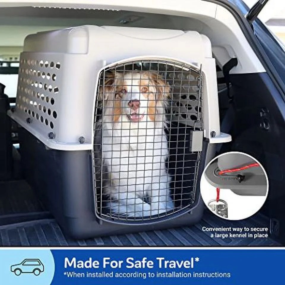 Petmate Vari Medium Plastic Portable Dog Kennel Airline Friendly Pet Carrier, 32" for Pets 30-50 lb, Taupe/Black - Image 4