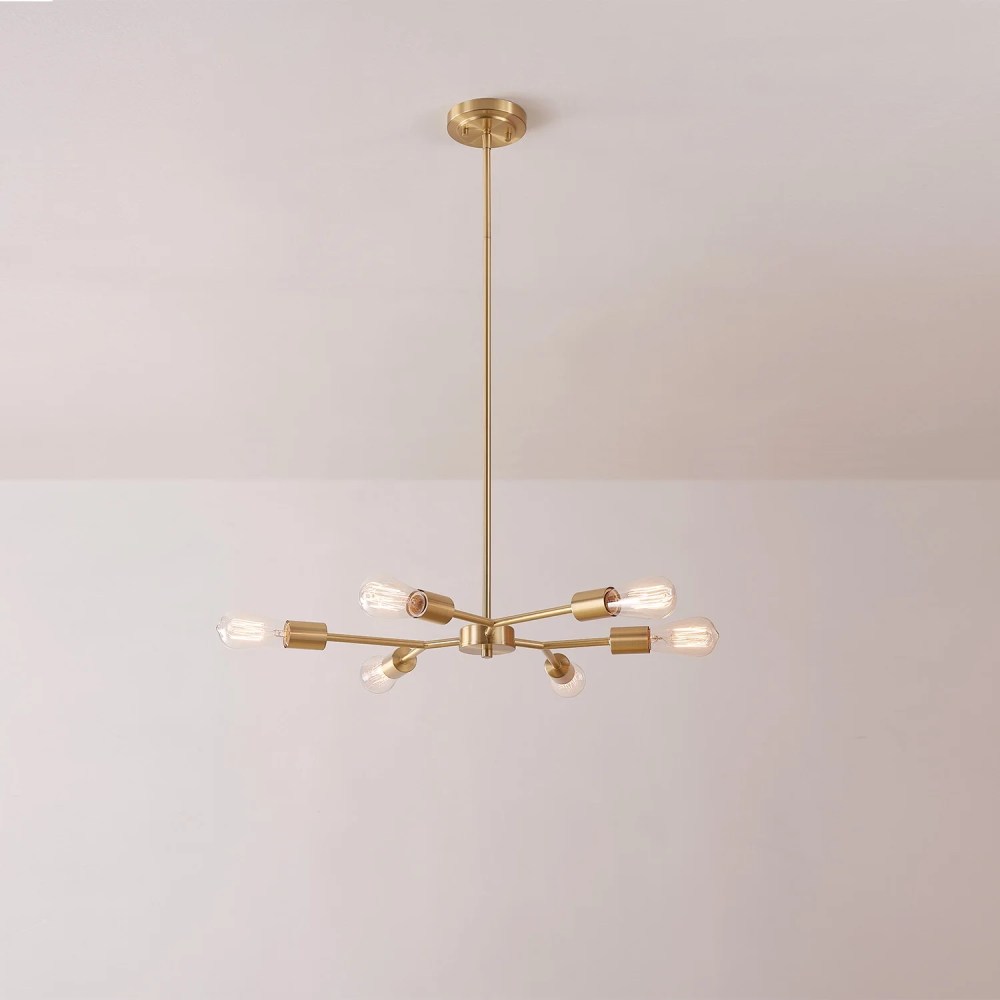 Globe Electric Tetra 6 Light Gold Chandelier, 91004450 - Image 3
