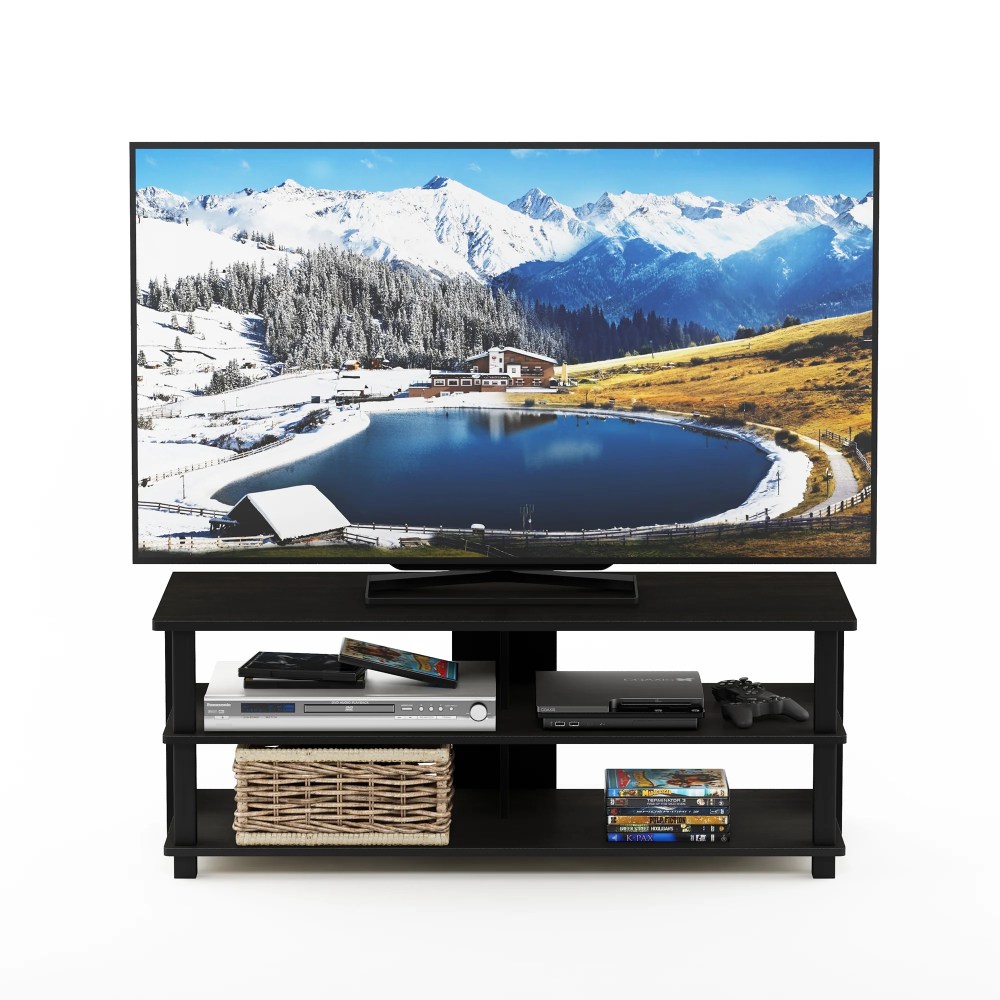 Furinno Sully 3 - Tier TV Stand for TV up to 50 ,Espresso / Black,17077EX / BK