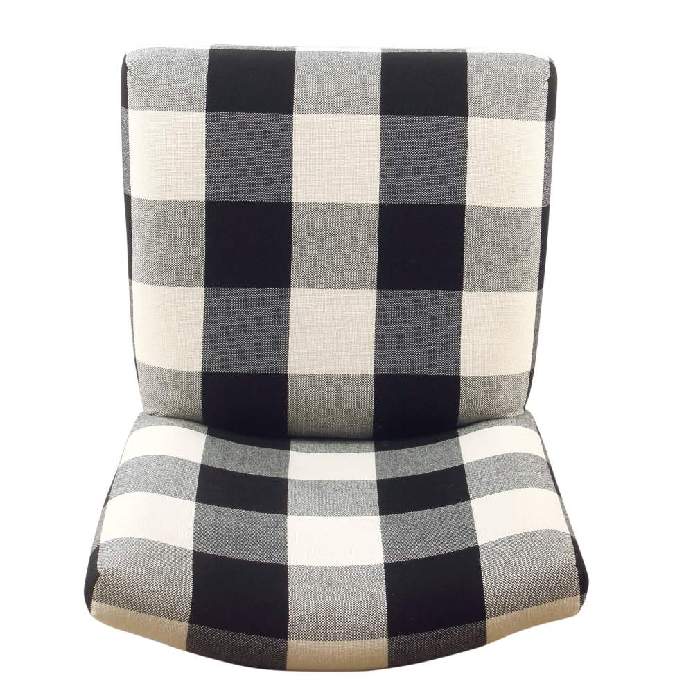 HomePop 24"Classic Parsons Counter Stool - Black and White Plaid - Image 3