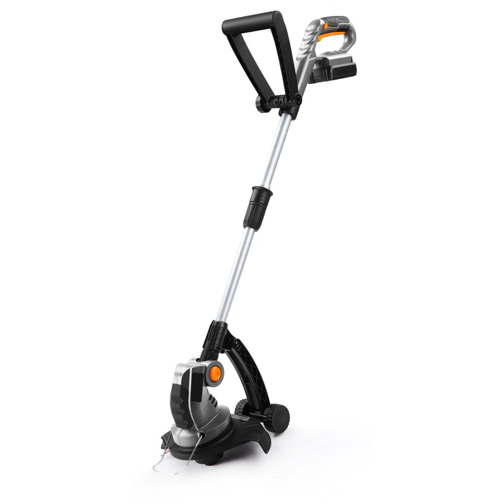 UKOKE U02TE Cordless Electric Power Grass Trimmer,12-inch Edging and Trimming,Includes 20V 2.0A Lithium Ion Battery & Charger,Silver