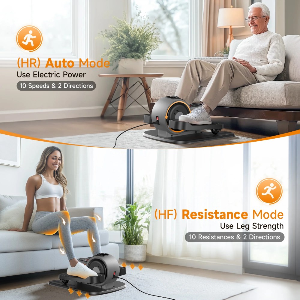UPGO Under Desk Ellipticals Electric, Elipse Leg Exerciser Fully Assembled, Pedal Exerciser with Remote Control & Non-Slip Pedals Resistance & Speed - Image 5