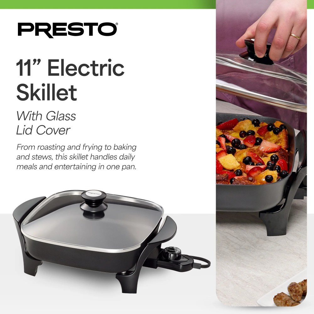 Presto 11" Electric Skillet with Glass Cover - Image 9