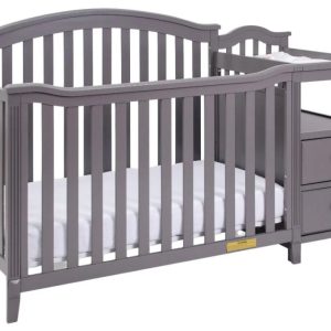 AFG Baby Furniture Kali 4-in-1 Convertible Crib and Changer, Gray