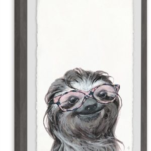 Shaggy Sloth Framed Painting Art Print, 12.00" x 1.50"