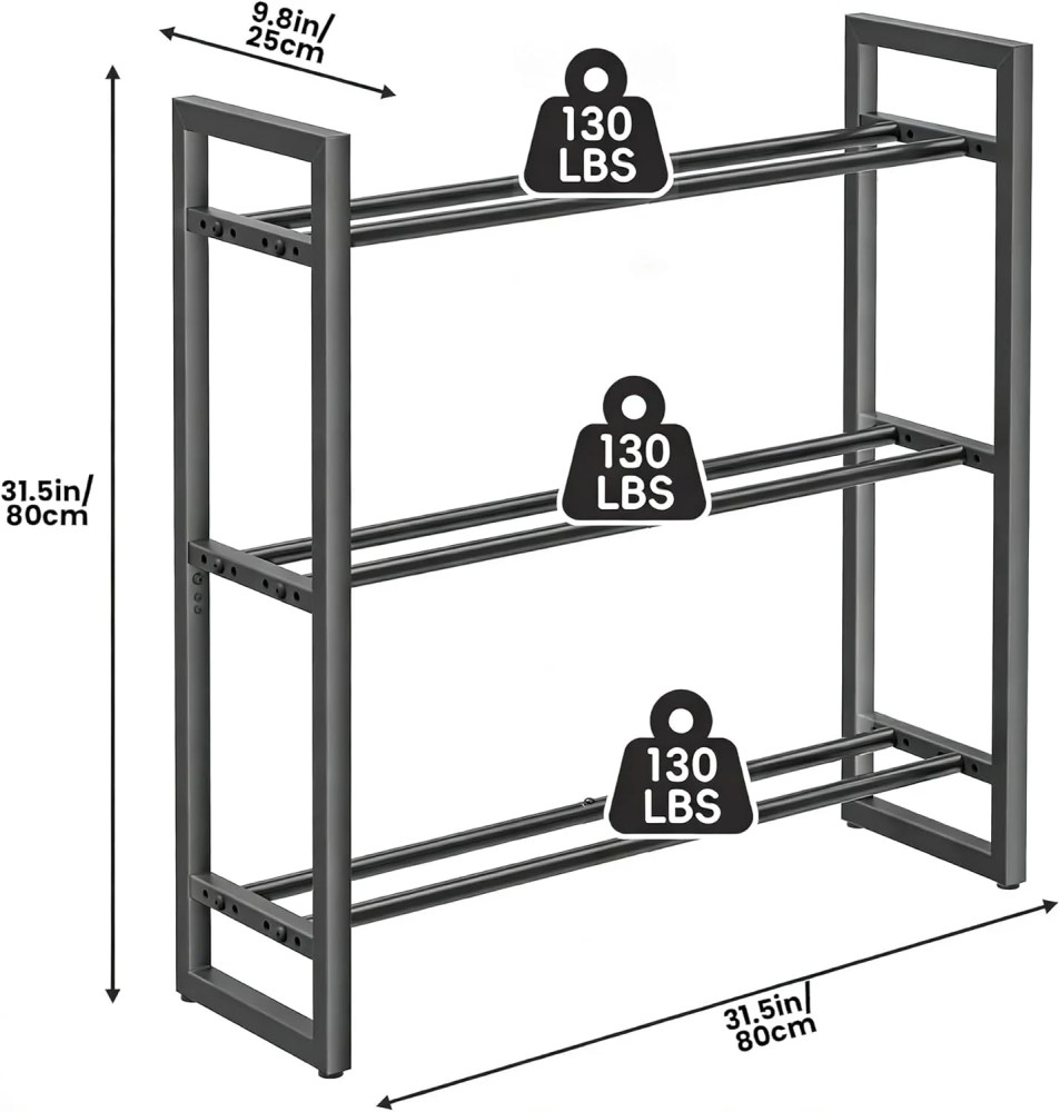 Niffgaff 3 Tier Dumbbell Rack Weight Rack Stand Only for Home Gym Storage Organizing Dumbbells Up to 390 lb Capacity - Image 5
