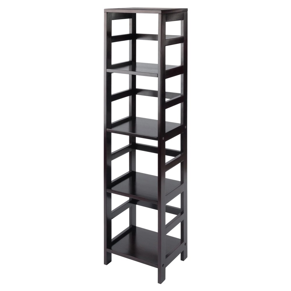 Winsome Leo 4-Section Narrow Open Shelf,Espresso Finish
