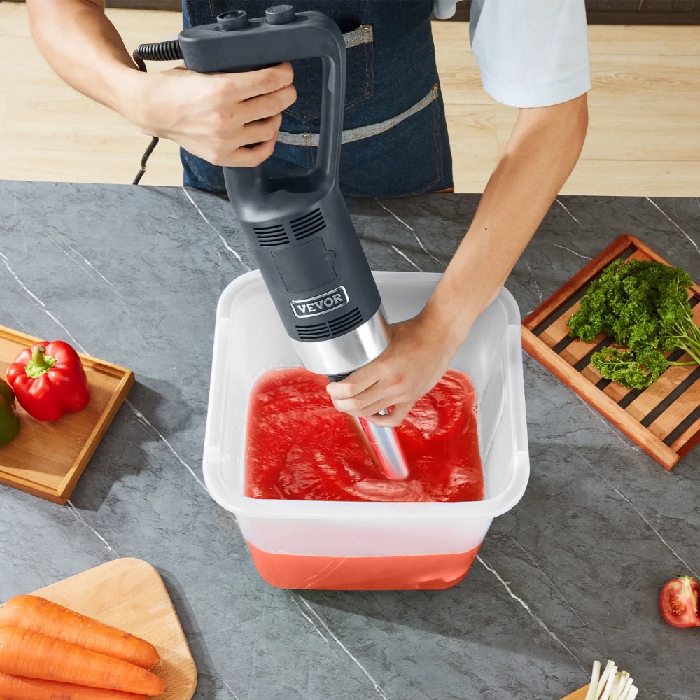 VEVOR Commercial Immersion Blender 500W Power,Hand Held Mixer with 304 Stainless Steel Removable Shaft,Electric Stick Blender Variable Speed