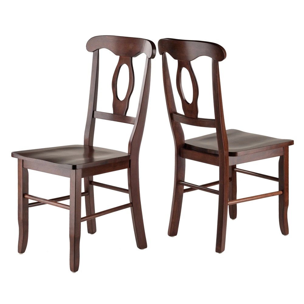Winsome Renaissance 2-Piece Keyhole-Back Dining Chair Set,Walnut Finish - Image 3
