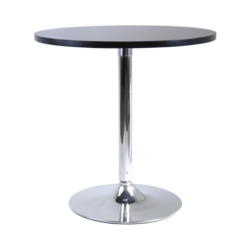 Winsome Wood Spectrum 29" Round Dining Table,Black & Chrome