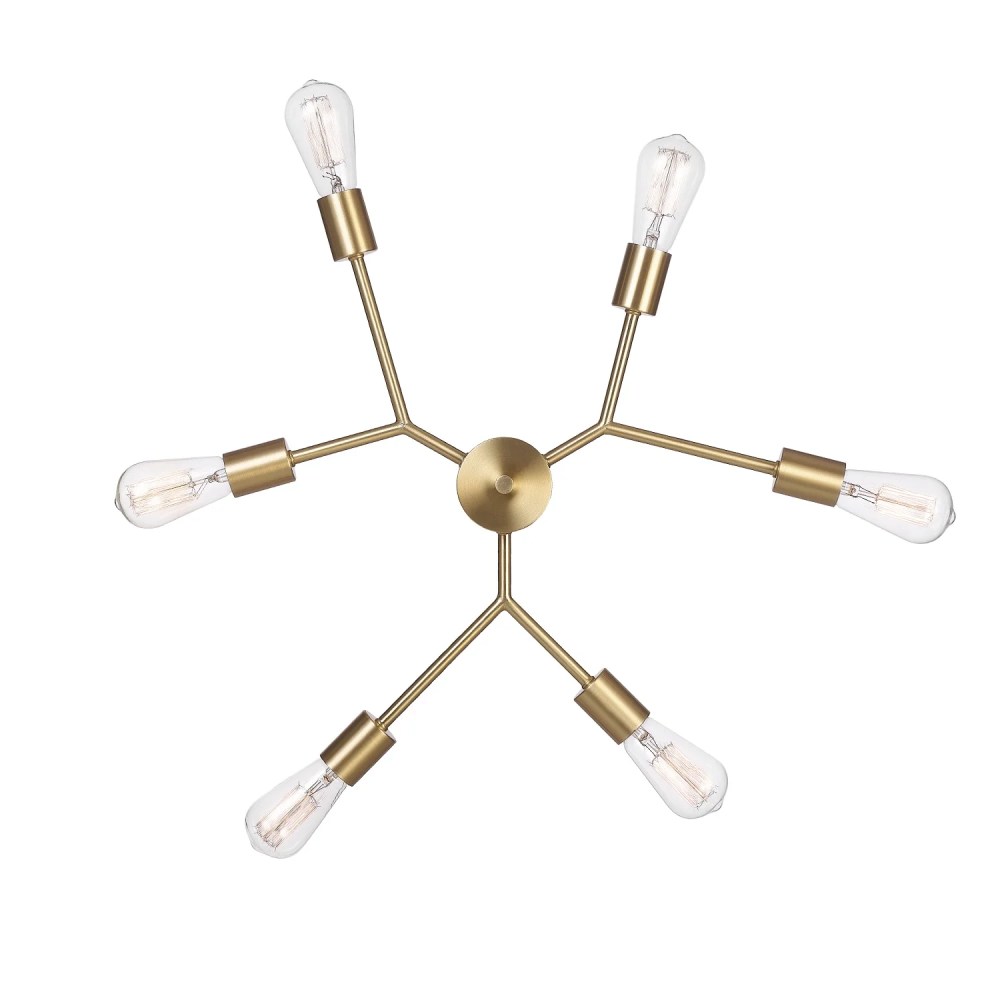 Globe Electric Tetra 6 Light Gold Chandelier, 91004450 - Image 9