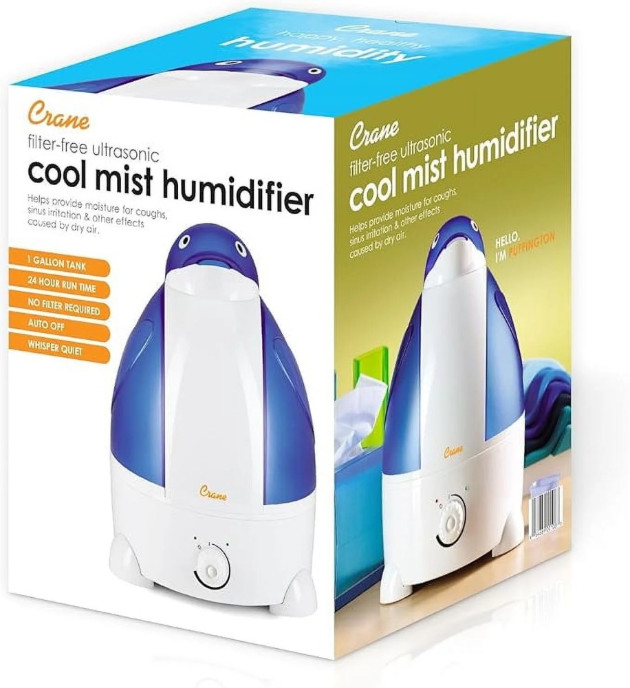 Crane Adorable Ultrasonic Cool Mist Humidifier,1 Gallon,500 Sq ft Coverage,24 Hour Run Time - Penguin - Image 5