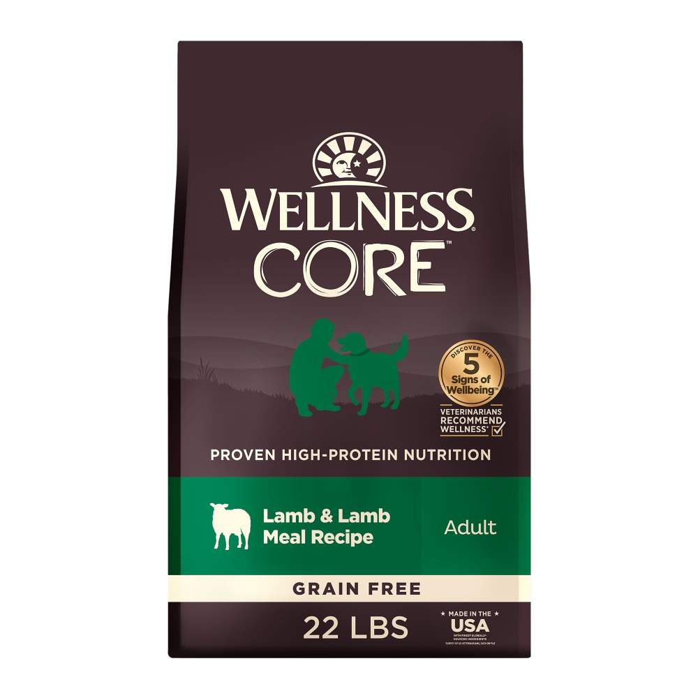 Wellness CORE Dry Dog Food,  Grain Free,  High Protein,  Natural,  Lamb Recipe,  (22-Pound Bag)