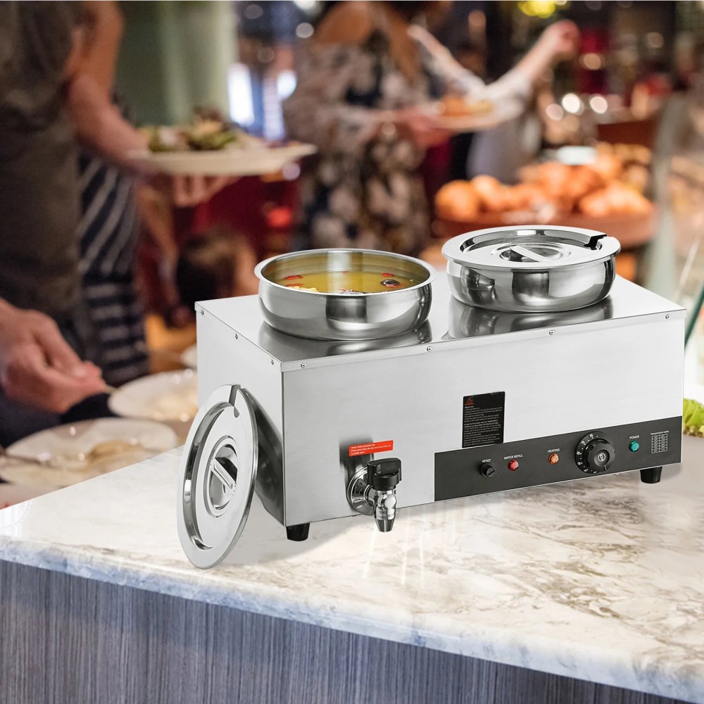 VEVOR Commercial Soup Warmer Soup Station with 27.4 Qt Pot Soup Kettle Warmer