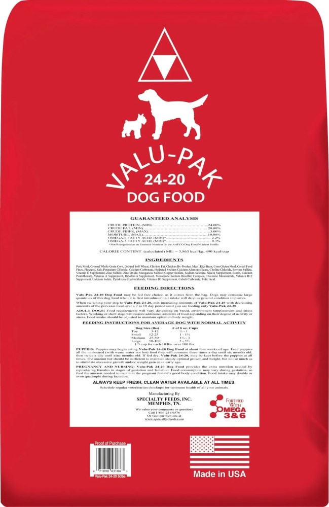 Valu-Pak 24-20 Dog Food Red Bag 50 lb - Image 2
