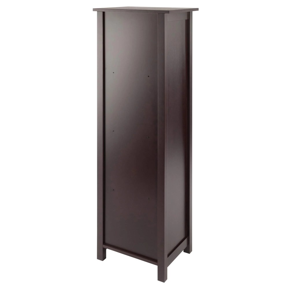 Winsome Verona 5 Tier Tall Storage Shelf Solid Wood Baskets Bookcase in Walnut - Image 2