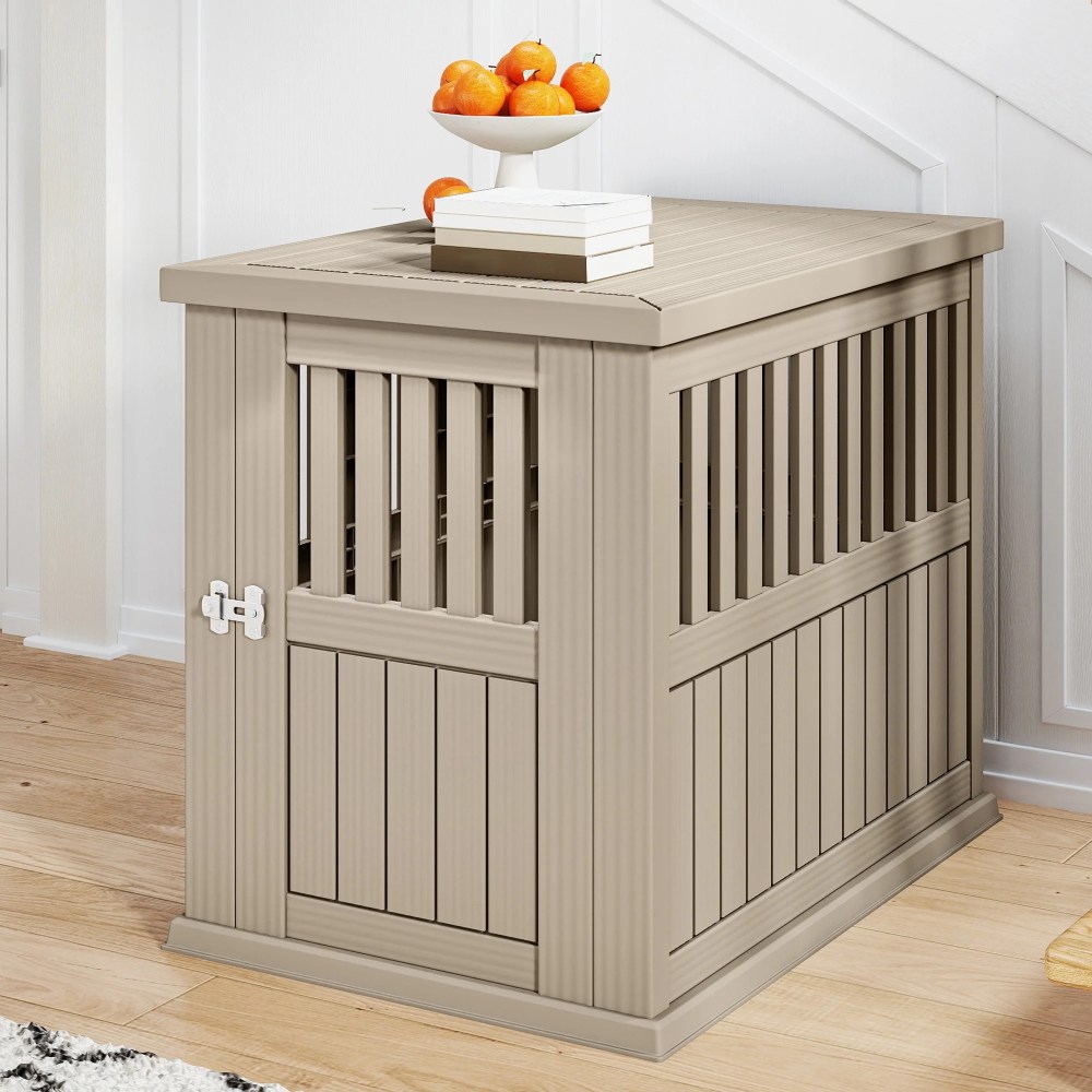 Dextrus Pet Dog Crate Furniture End Table, Waterproof Indoor Kennel for Small to Medium Dogs, Brown - Image 9