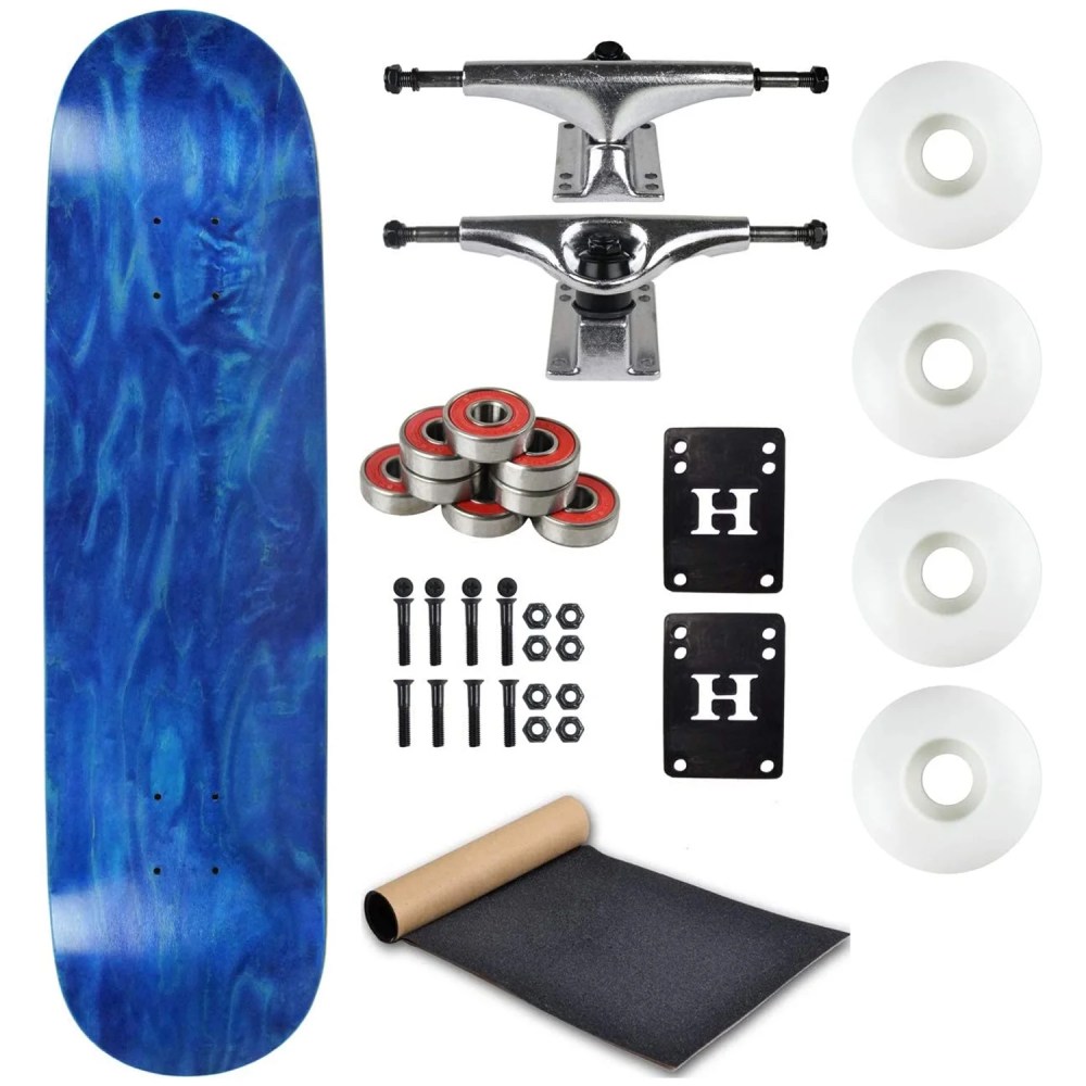 Moose Complete Skateboard Stained Blue 7.75" With Silver Trucks and White Wheels
