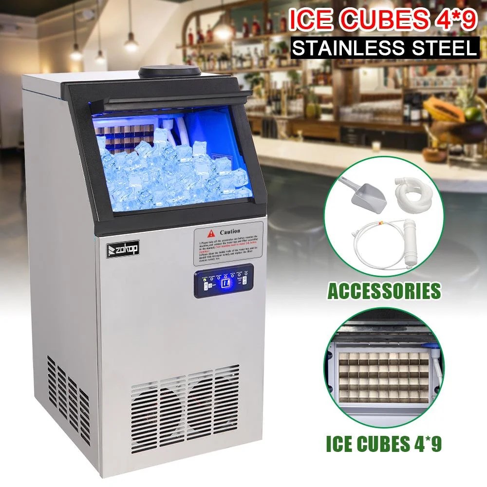 Zimtown Commercial Ice Machine,110LBS/24H Automatic Freestanding Ice Maker,Ideal for Restaurants,Bars,Homes and Offices