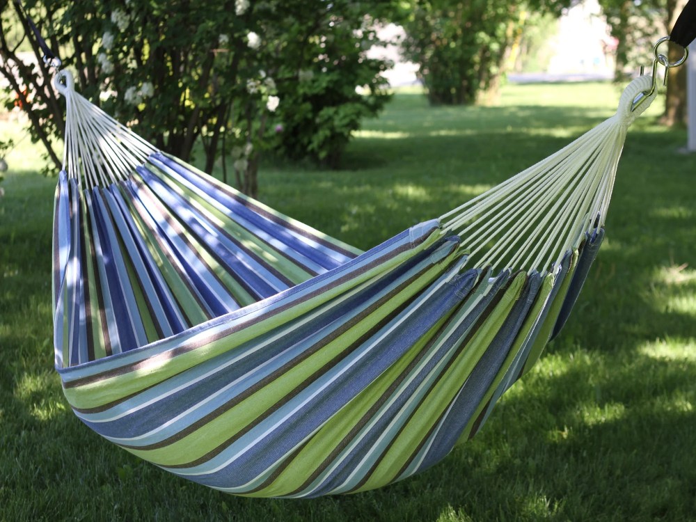 Vivere Double Brazilian Style Cotton Hammock - Oasis - Image 5