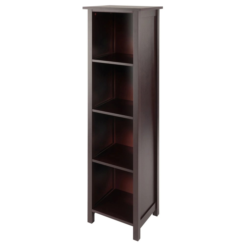 Winsome Wood Milan 4-Section Tall Storage Shelf,Narrow,Walnut Finish