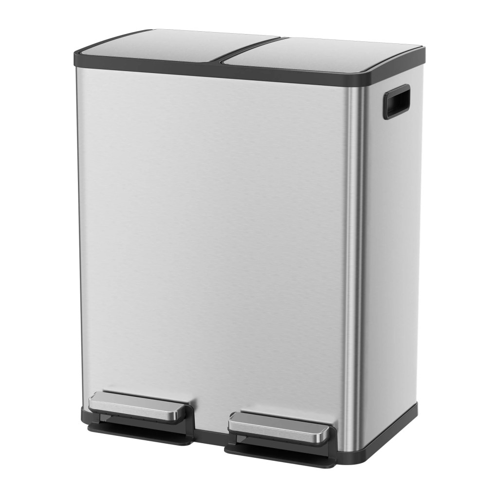 ZUNMOS Kitchen Trash Can with Lid and Soft-Close Foot Pedal for Bathroom Bedroom