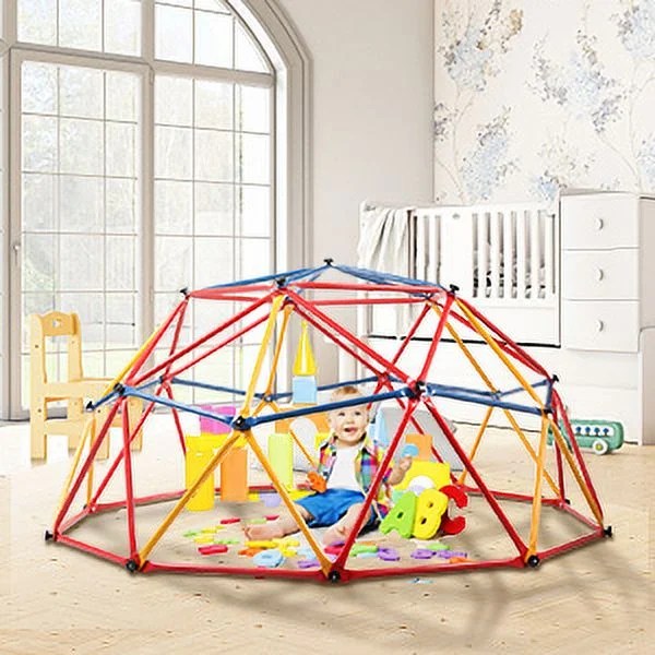 NYEEKOY Steel Frame Monkey Playground Climber, Red Yellow Blue, 82.3 x 79.6 x 41.3 in, 46.3 lbs - Image 4