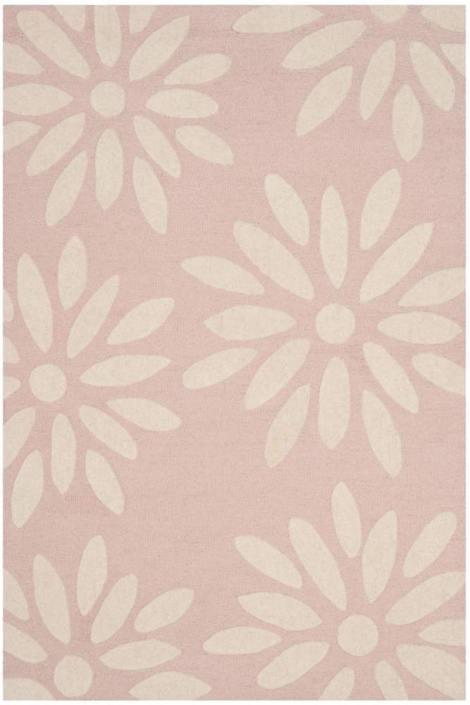 SAFAVIEH Kids Daisy Flowers Wool Area Rug, Pink/Ivory, 3" x 5"