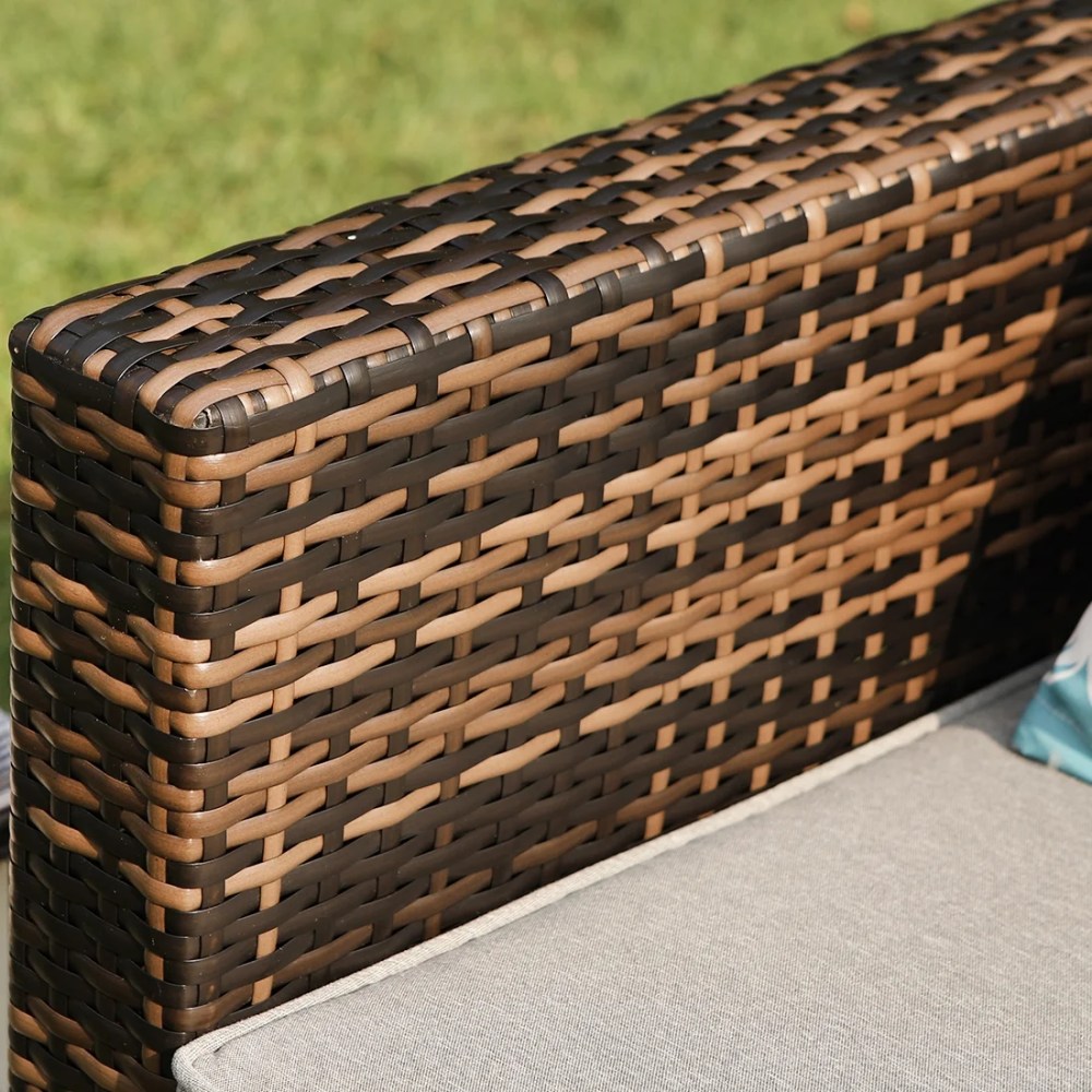 VENTOPYR Outdoor Furniture Brown Wicker Single Chair W Cushions, Pillow - Image 4