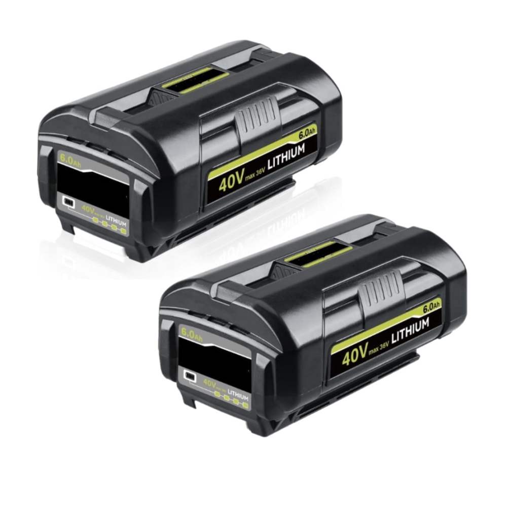2Packs OP4060 40V 6.0Ah Lithium Battery Replacement for Ryobi 40-Volt Power Tools OP4015 OP4026 OP40201 OP40261 OP4030 OP4040