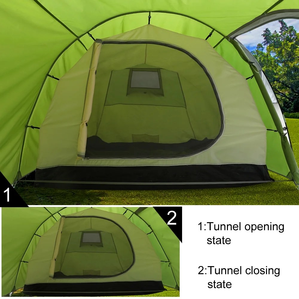 4/5 Person Family Tunnel Tent for Camping, iClover 2 Room Ultralight Backpacking Tent with Front Vestibule, Waterproof Double Layer Classic 4 Season Tents, Easy Setup for Outdoor Sports - Image 4