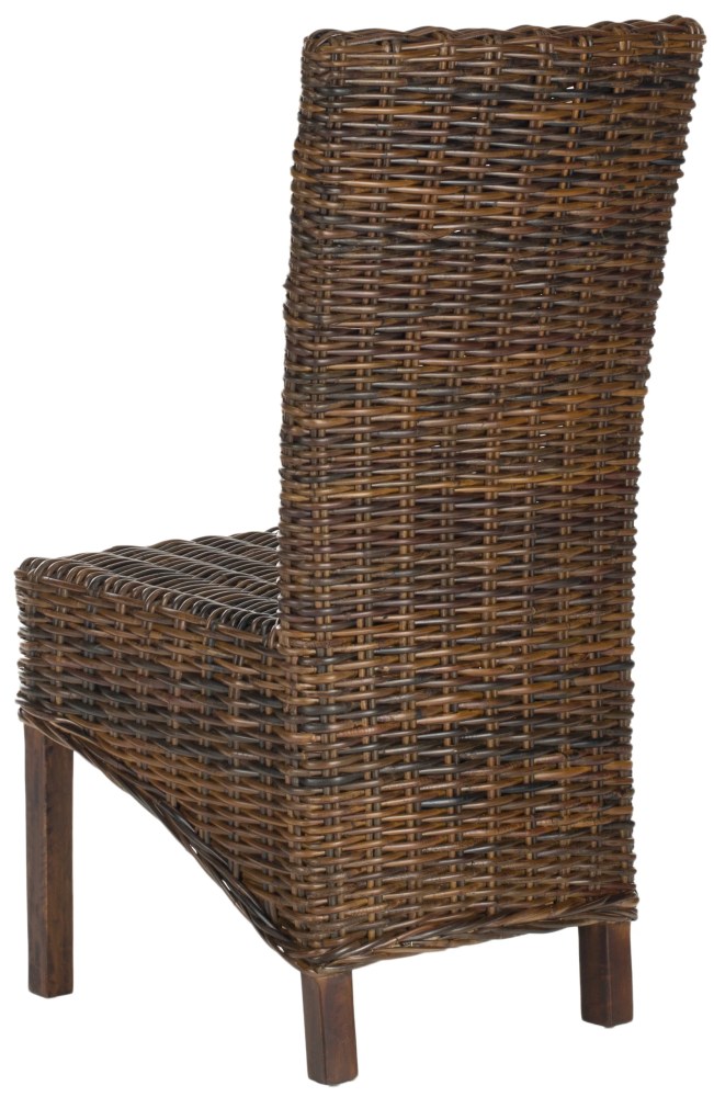 SAFAVIEH Ridge Bohemian Rattan Solid Dining Parsons Chair, Croco (Set of 2) - Image 5