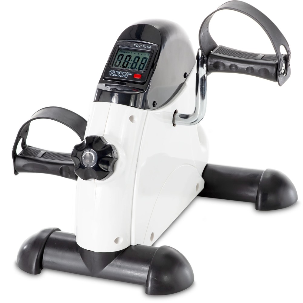 Pedal Exercise Mini Cycle Bike - Smart Under Desk Bike Great for Seniors and Office Workers to Tone and Strengthen Arms and Legs - Digital Display - Ergonomic Pedals Designed to Fit Every Size Foot