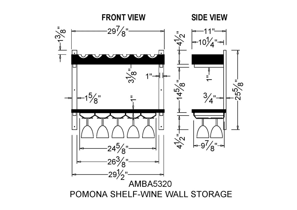 Alaterre Pomona Wall Shelving with Wine Storage - Image 7